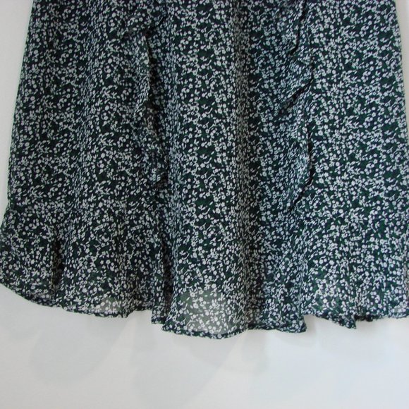 Floral Summer Sleeveless Mini Dress Storia Green White Ruffles Wedding Medium - Picture 11 of 16